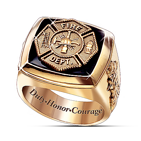 The Firemen Mens 24K Gold-Plated Ring