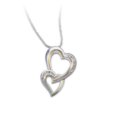 A Daughter's Heart Sterling Silver Heart-Shaped Diamond Pendant