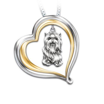 Loyal Companion Dog Lover Yorkie Pendant Necklace Gift Idea