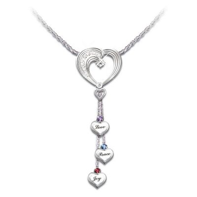 Heartfelt Wishes Sterling Silver Heart-Shaped Necklace for Daughter