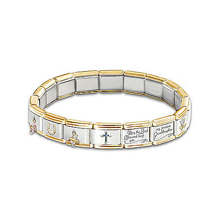 Precious Granddaughter Italian Charm Bracelet With Swarovski® Crystals