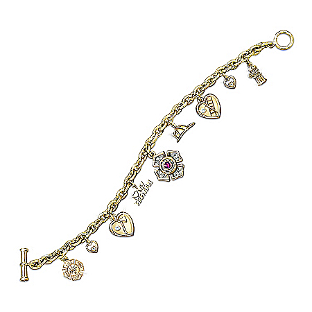 My Hero: Firefighter Charm Bracelet: Firefighter Jewelry Gift