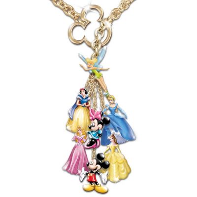 Ultimate Disney Classic 7 Charm Necklace: Unique Collectible Disney Jewelry Gift