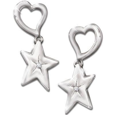 My Granddaughter, My Shining Star Diamond Earrings Gift For Granddaughters