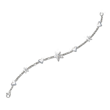 Granddaughter Hearts And Stars Diamond Bracelet: My Granddaughter, My Shining Star