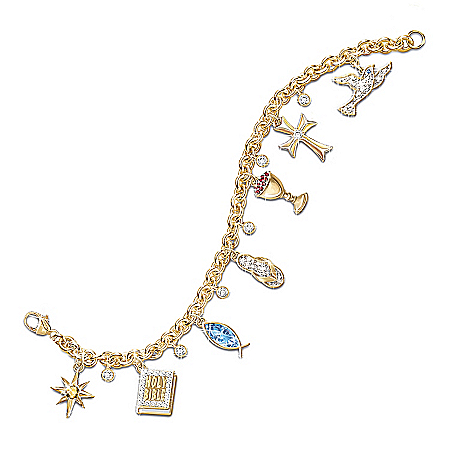 Life Of Jesus Inspirational Charm Bracelet: Christian Jewelry Gift