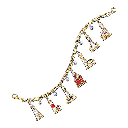 Guiding Lights Of The Great Lakes Lighthouse Charm Bracelet