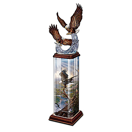 Collectible Eagle Art Illuminated Tabletop Sculpture: Splendor In The Sky