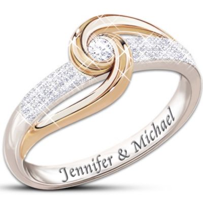 Lover's Knot Personalized Diamond Ring: Romantic Jewellery Gift