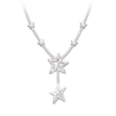 My Daughter, My Shining Star Sterling Silver Diamond Necklace: Jewelry Gift For Daughter