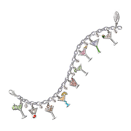 The Happy Hour Martini Charm Bracelet: Unique Jewelry Gift For Her