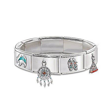Native-American Inspired Sacred Spirits Italian Charm Bracelet