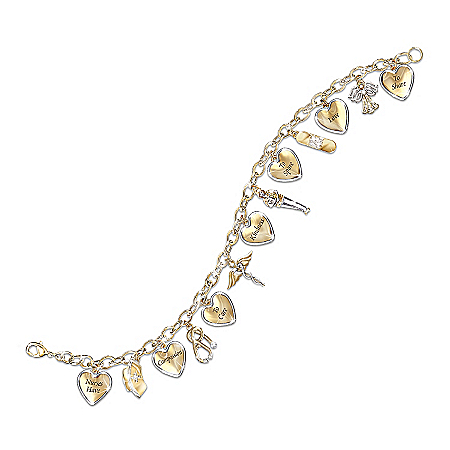 Nurse's Swarovski Crystals Charm Bracelet: A Nurse's Heart