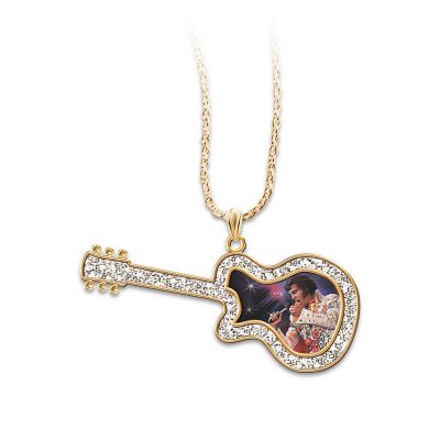 Legendary Elvis Guitar Pendant Necklace: Elvis Presley Jewelry Gift