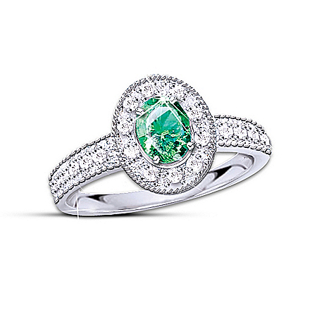 Women's Diamond And Emerald Ring: Legend Of The Emerald