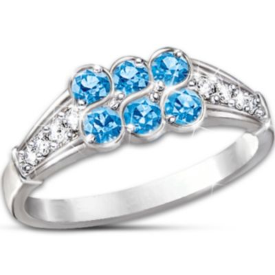 Blue Splendor Topaz And Diamond Ring: Unique Jewelry Gift For Her