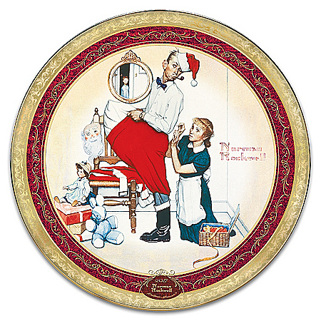 Norman Rockwell Santa's Surprise Heirloom Porcelain Collector Plate