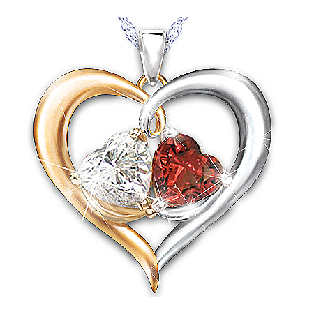 Two Hearts, One Love Personalized Heart Pendant Necklace