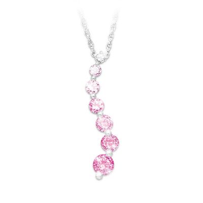 Breast Cancer Awareness Crystal Pendant Necklace: Journey Of Hope