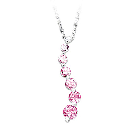 Breast Cancer Awareness Crystal Pendant Necklace: Journey Of Hope