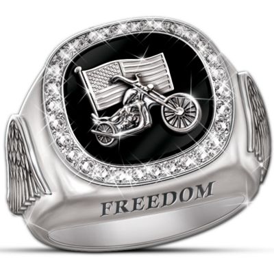 Men's Diamond Custom Biker Ring