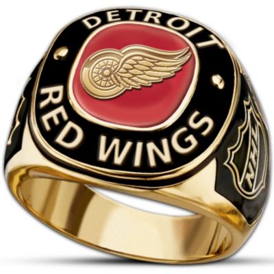 Detroit Red Wings® Team Ring: 24K Gold-Plated NHL® Fan Jewelry Gift For Men