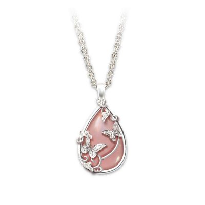 Lena Liu Rose-Colored Quartz Pendant Necklace: Drops Of Nature