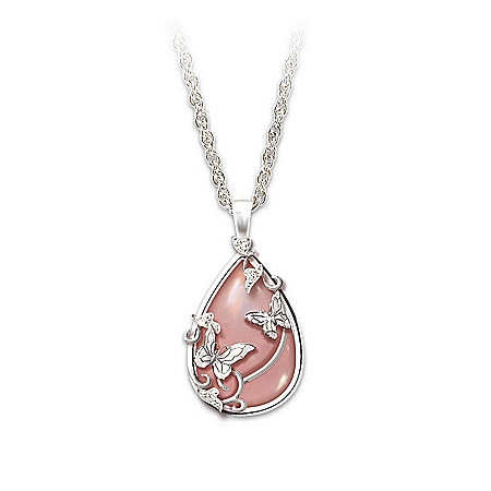 Lena Liu Rose-Colored Quartz Pendant Necklace: Drops Of Nature