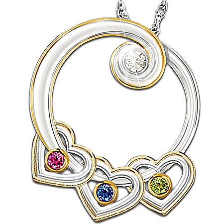 Lineage Of Love Diamond & Birthstone Personalized Pendant Necklace