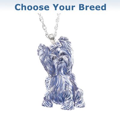 Light Of Devotion Dog Breed Crystal And Diamond Pendant Necklace: Dog Lover Jewelry Gift