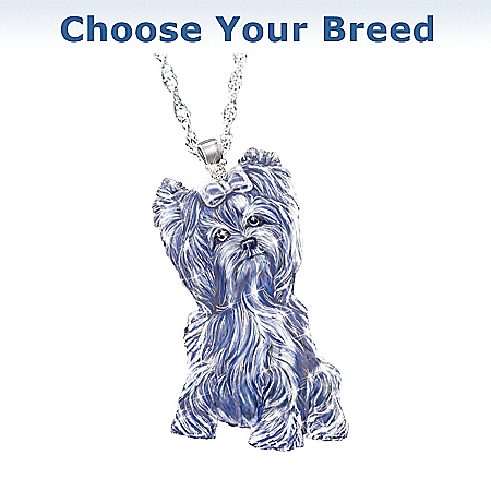 Light Of Devotion Dog Breed Crystal And Diamond Pendant Necklace: Dog Lover Jewelry Gift