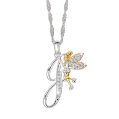 Tinker Bell Initial Pendant Necklace
