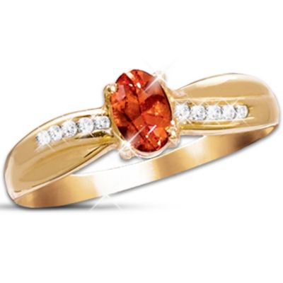 Blazing Brilliance Fire Opal And Diamond Ring