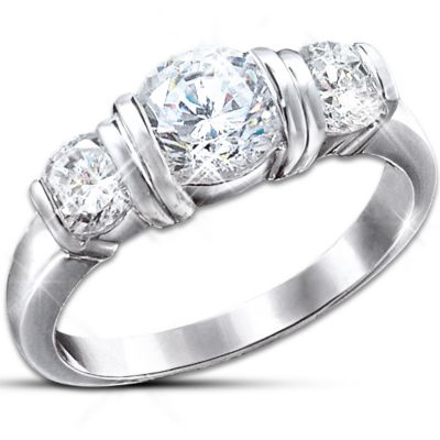 Majestic Radiance Diamonesk Women's Ring: Romantic Jewelry Gift