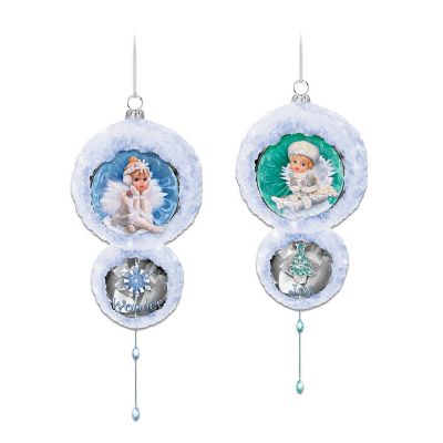 Snow Angel Holidays Ornaments Set One: Set Of Two