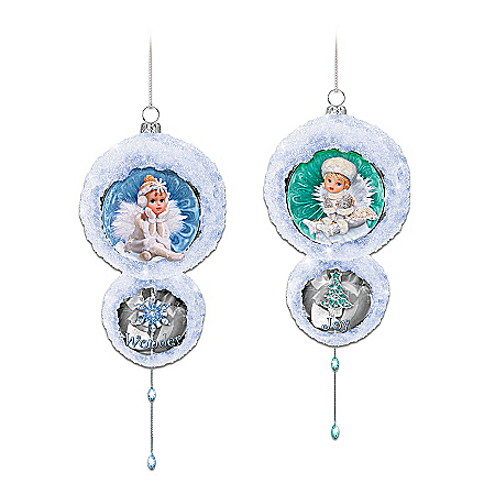 Snow Angel Holidays Ornaments Set One: Set Of Two