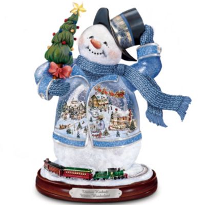 Thomas Kinkade Winter Wonderland Snowman Figurine