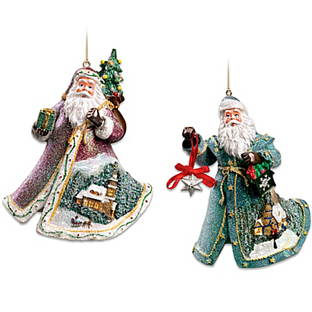 Thomas Kinkade Ornament Set: Rejoice In The Season And Gifts Of Good Cheer