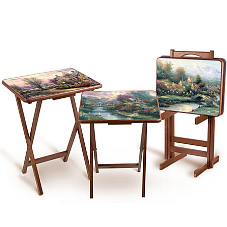 Thomas Kinkade Artistic Wooden Tray Tables