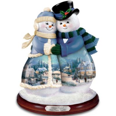 Thomas Kinkade Musical Snowman Figurine: Snow Happy Together