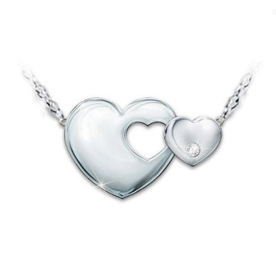 Mother-Daughter Sterling Silver Diamond Necklace: Always My Daughter