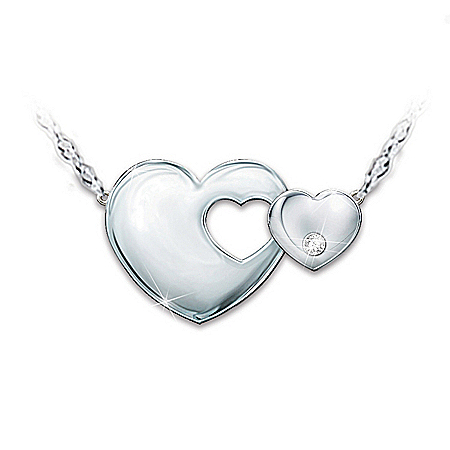 Mother-Daughter Sterling Silver Diamond Necklace: Always My Daughter