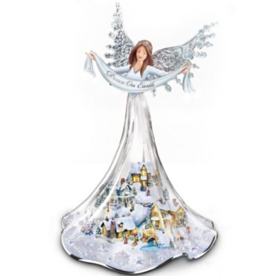 Thomas Kinkade Illuminated Musical Angel Figurine: Angel Of Peace