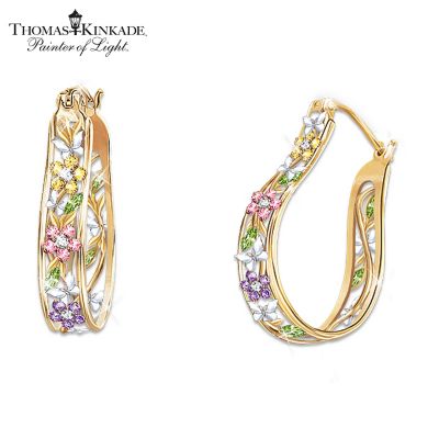 Thomas Kinkade Memories Of Beauty Floral Earrings