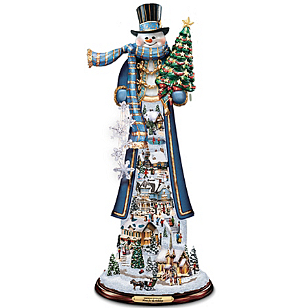 Thomas Kinkade Home For The Holidays Tall Snowman Figurine