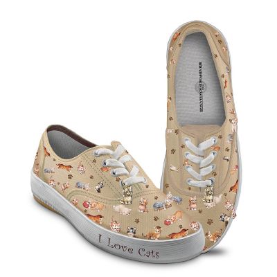 Kitten Capers Canvas Cat Lover's Sneakers