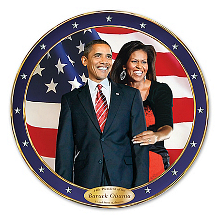 An Historic Change Barack And Michelle Obama Commemorative Collector Plate