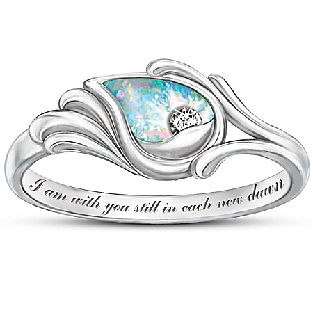 Diamond And Created Opal Women's Ring: I Am With You Still
