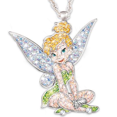 Disney Tinkerbell Crystal Pave Pendant Necklace: Am I Cute Or What?