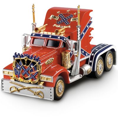 Confederate Pride Handcrafted Semi Truck Figurine: Stonewall